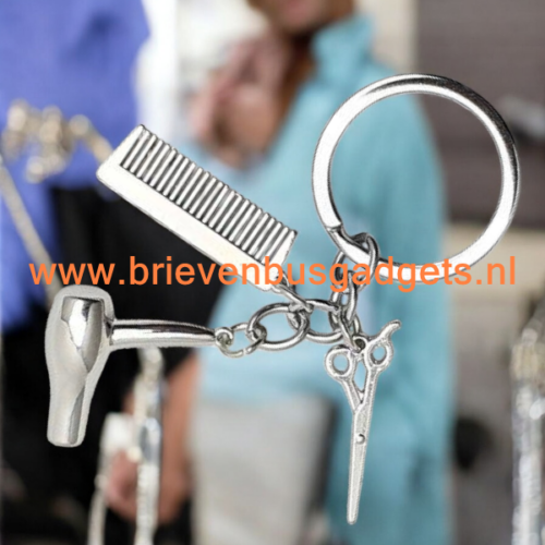 Sleutelhanger kapper kam, föhn en schaar