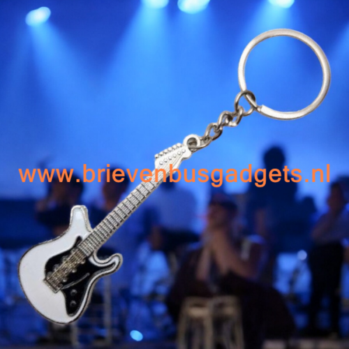 Sleutelhanger Elektrisch Gitaar WitZwart 000.244