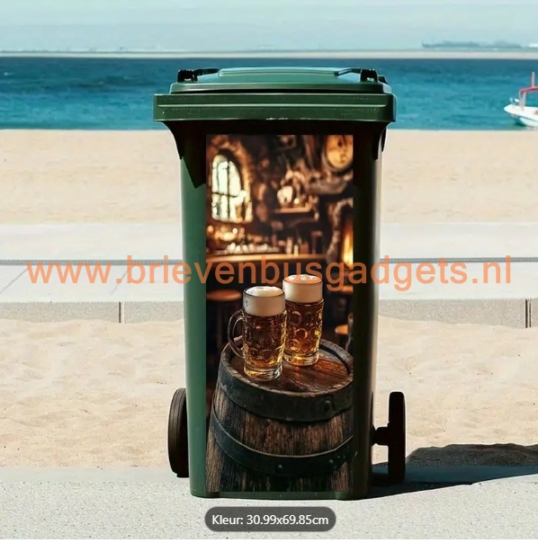 Grote Sticker voor afvalcontainer of kliko: Bierglazen